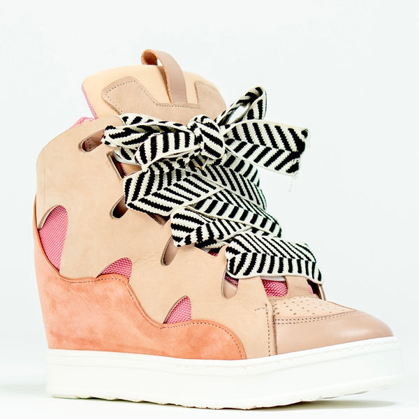 Courageous Blush with Black and White Laces