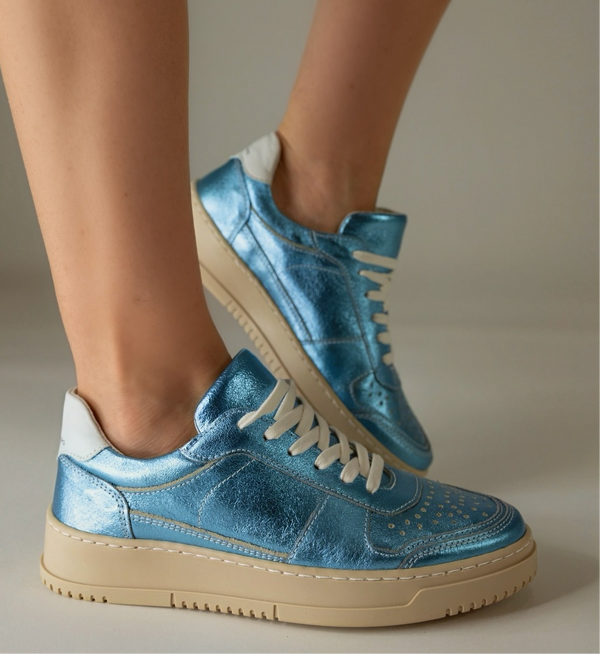 Bold Lite Blue Metallic Fashion Sneaker