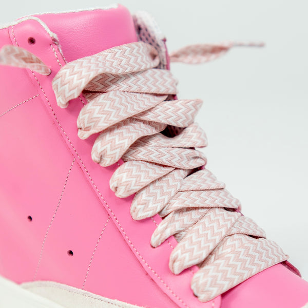 Pink and White 2.0 Woven Laces