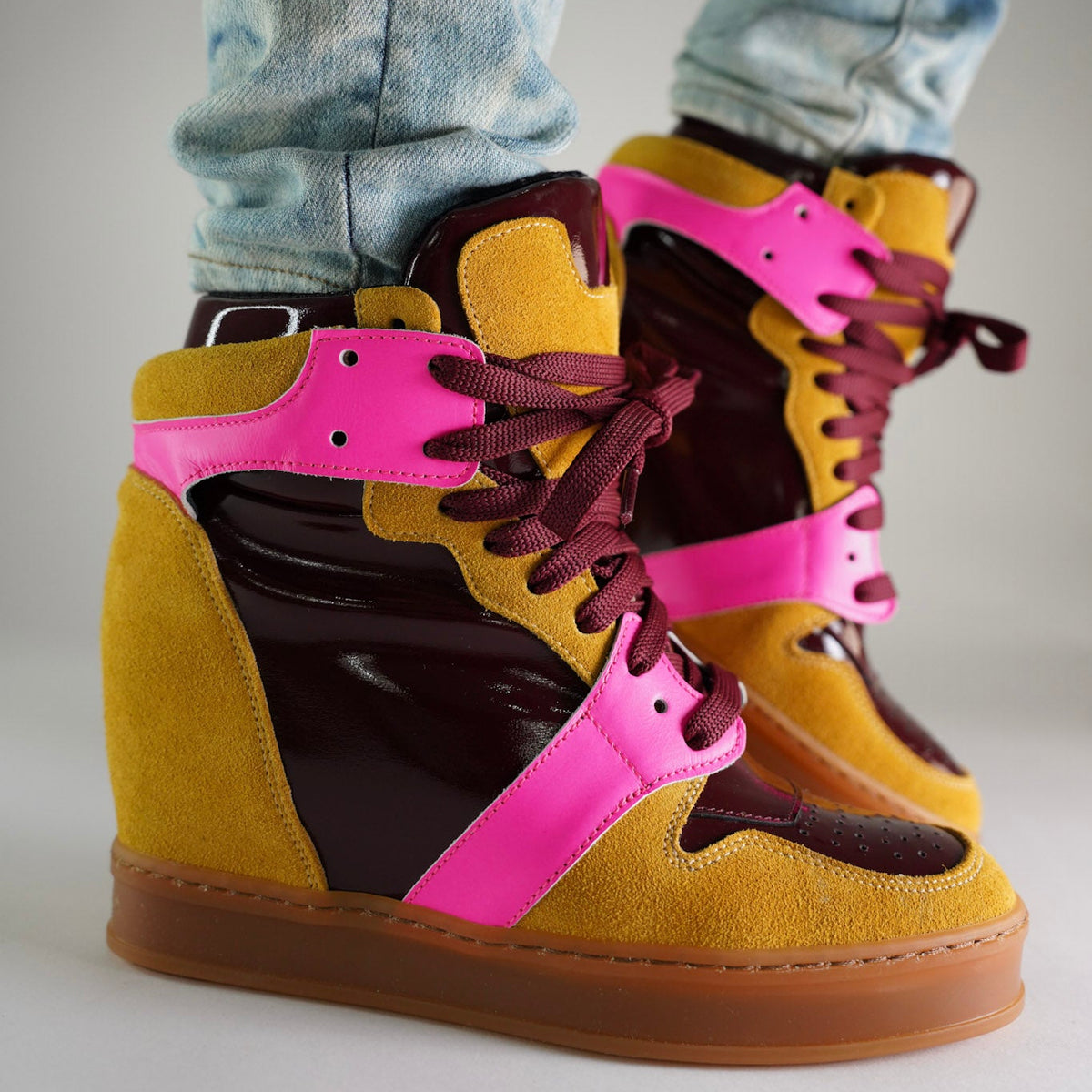 Fortitude Mustard Suede Wedge