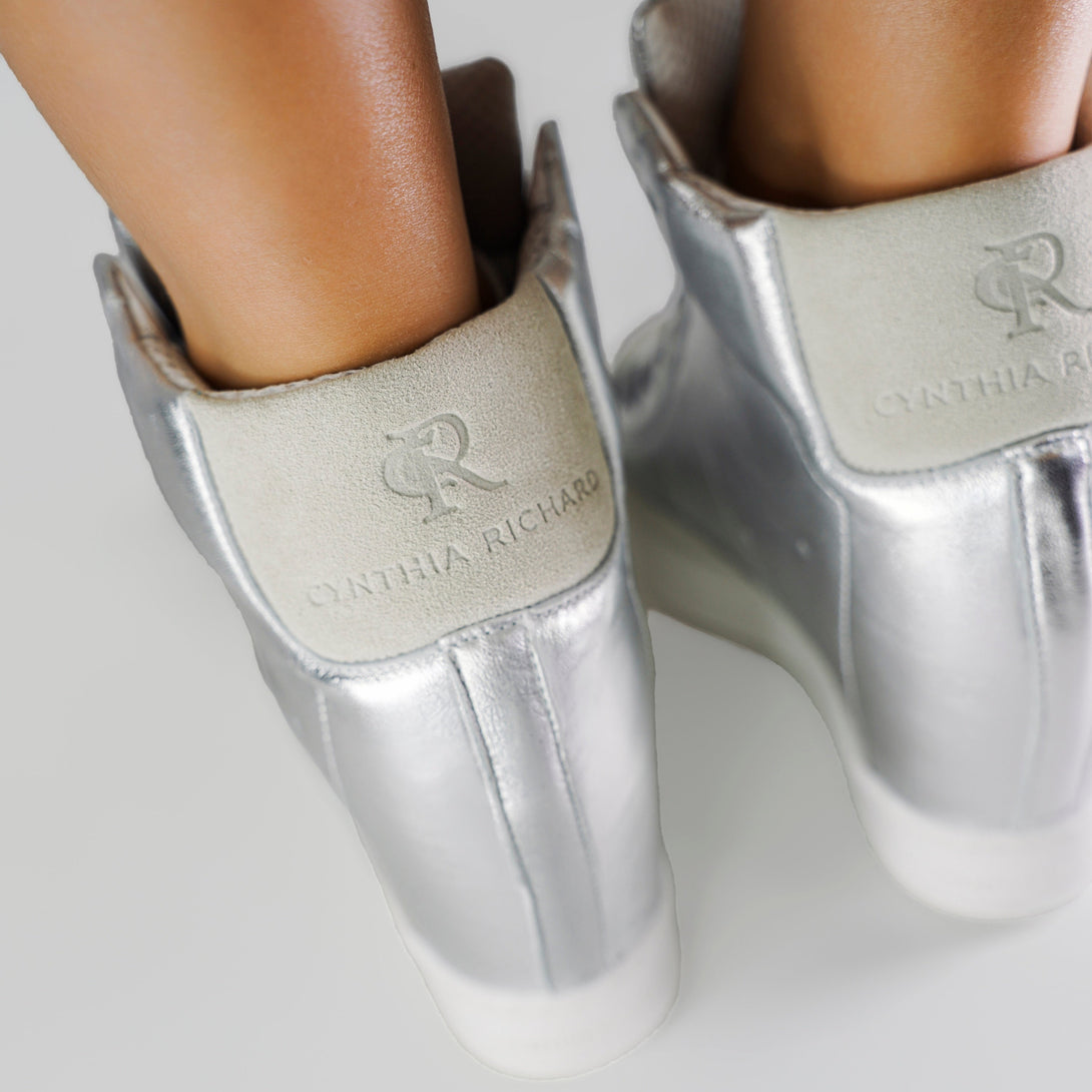 Fearless Silver Wedge Sneaker | Shop Luxury Shoes