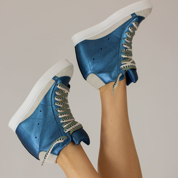 Fearless 2.0 Metallic Blue  Wedge Sneaker