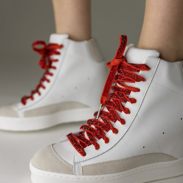 Fearless White Red Bird Wedge Sneaker