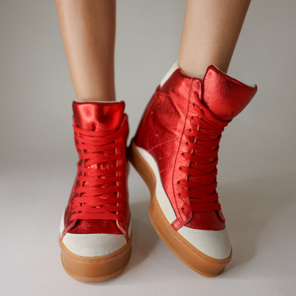 Fearless Lava Metallic Wedge Sneaker