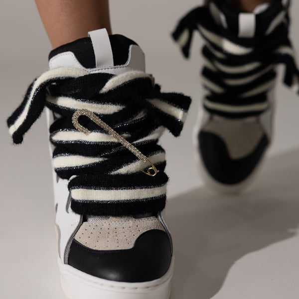 Courageous White/Black Coco Wedge Sneaker