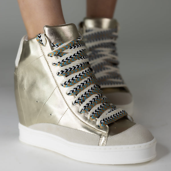 Fearless 2.0 Gold Wedge Sneaker – CynthiaRichard
