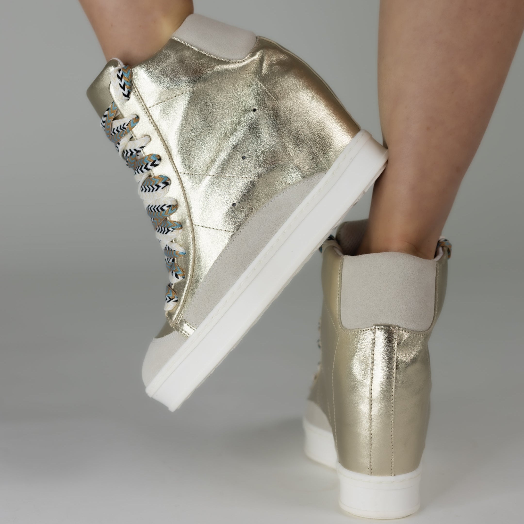 Fearless 2.0 Gold Wedge Sneaker – CynthiaRichard