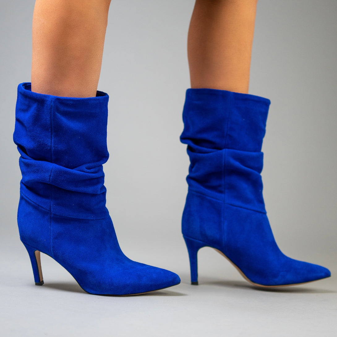 Matti Peacock-Blue Kid Suede Leather | Luxury Shoes CynthiaRichard