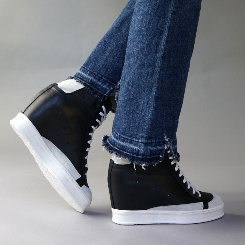 Fearless Black Wedge Sneaker | Premium Shoes CynthiaRichard
