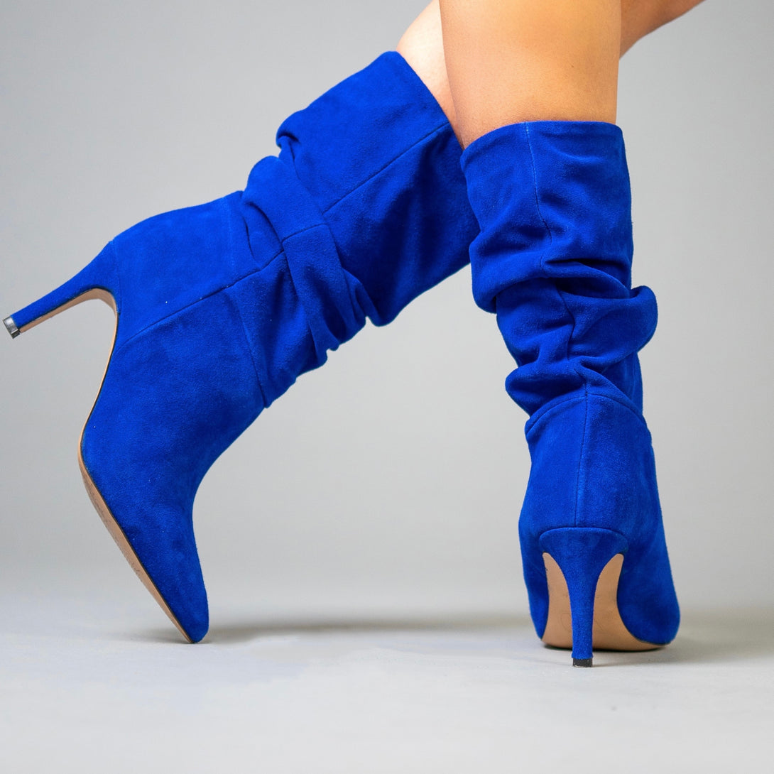 Matti Peacock-Blue Kid Suede Leather | Luxury Shoes CynthiaRichard